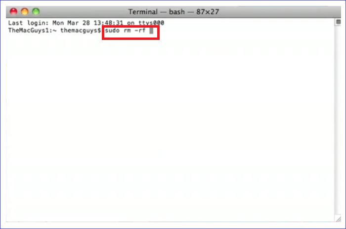 輸入終端機命令