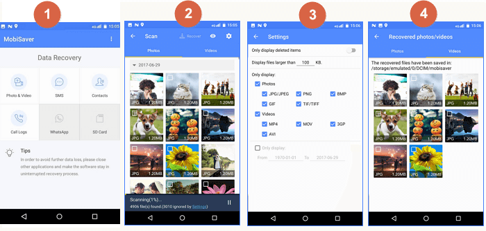 使用 android app 恢復 lost.dir