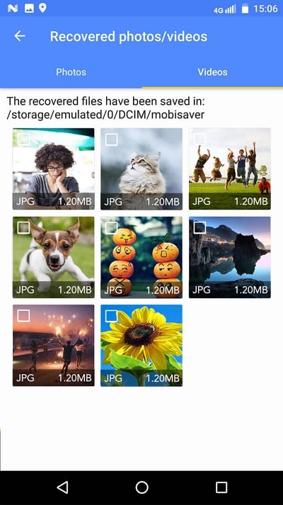 Android上丟失的照片和影片恢復。