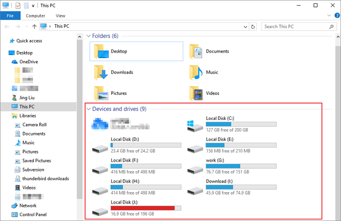 在 Windows 檔案總管中檢視磁碟區