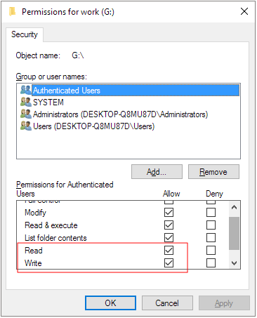 更改Windows屬性中的只讀權限