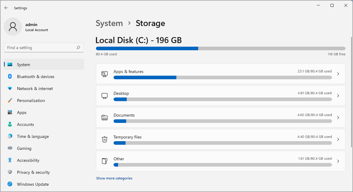 在 Windows 11 上檢查磁碟空間