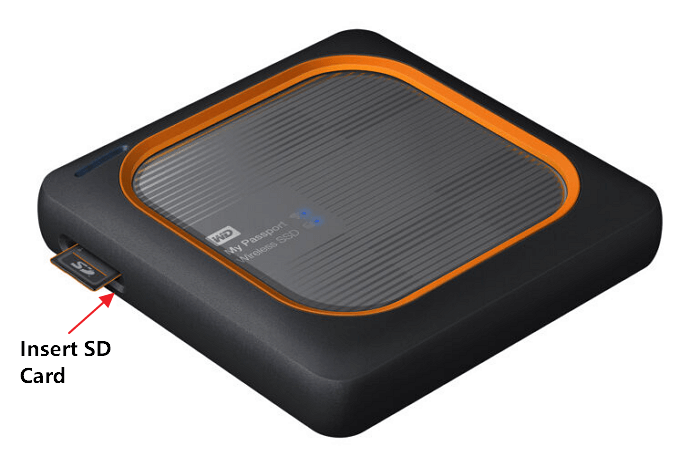 將 SD 卡插入外接硬碟