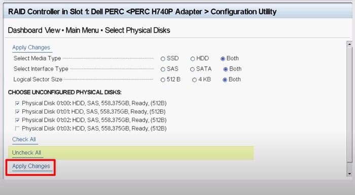 確認配置RAID 5磁碟以升級容量