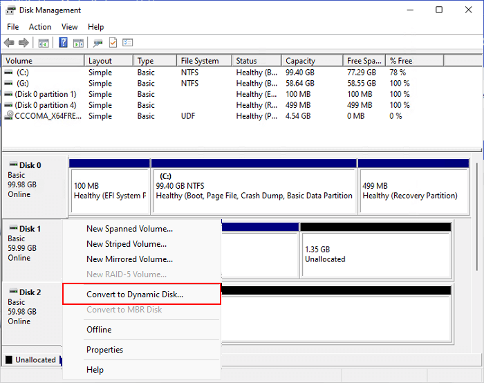 轉換為動態磁碟