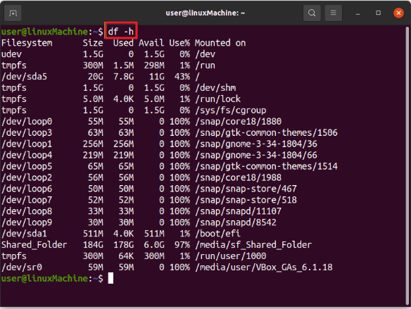 df 命令 Linux