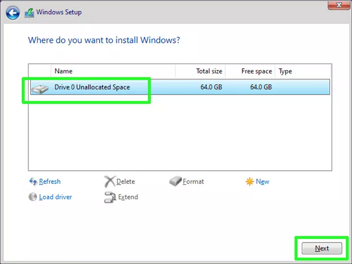 選擇磁碟機安裝