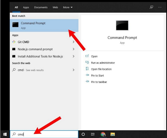 打開命令提示字元