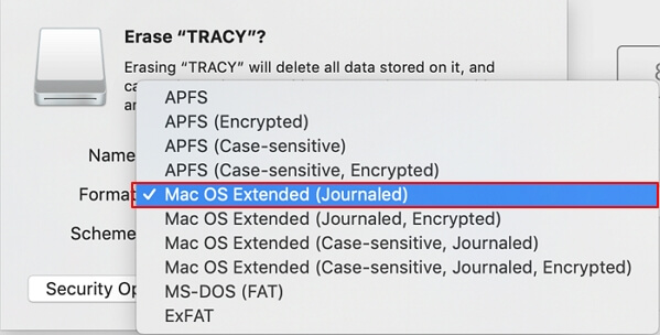 為 USB 設定新檔案系統