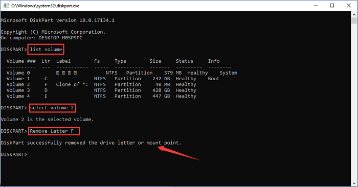隱藏硬碟的指令