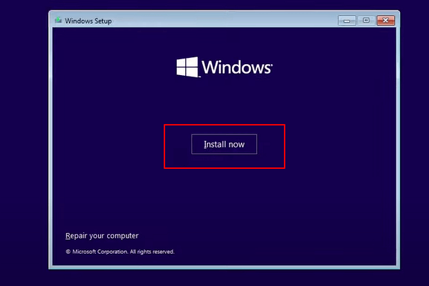 選擇從 USB 安裝 Windows 11