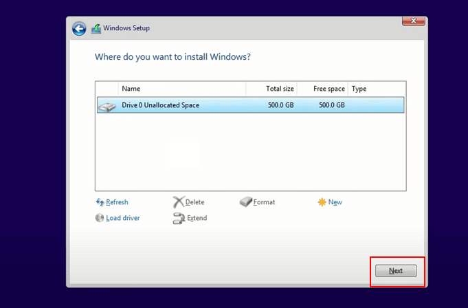 選擇新的 SSD 來安裝 Windows 11