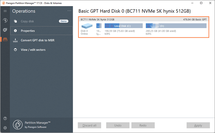 Paragon Partition Manager