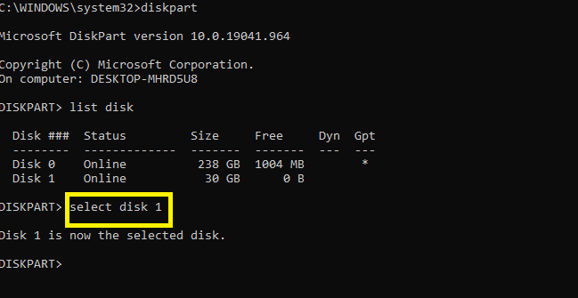 選擇防寫保護的磁碟