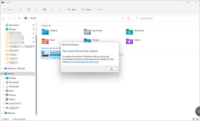 你不能格式化此卷