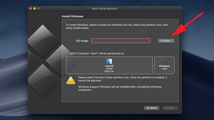 在 mac 上安裝 windows 系統步驟 2