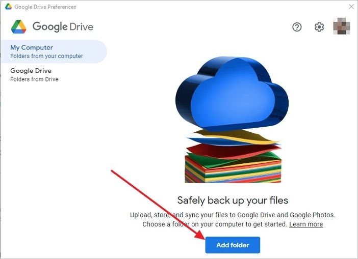 將資料夾添加到 Google Drive