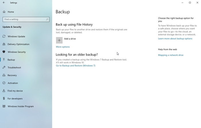 Windows檔案歷程記錄備份1
