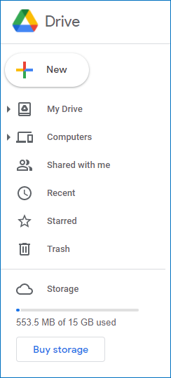 檢查 Google Drive 儲存空間
