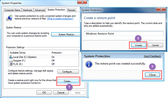 建立windows還原點