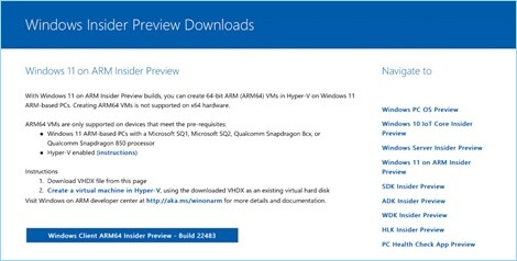 使用 Insider preivew 下載 Windows 11 Arm ISO