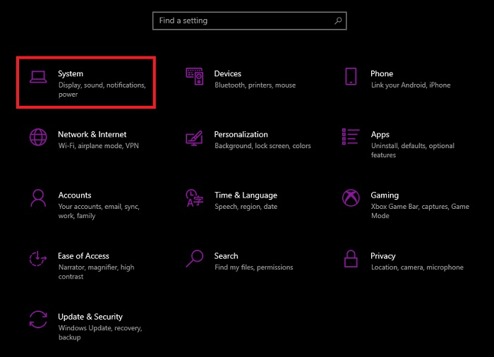 轉到 Windows 設定系統
