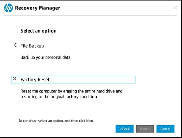 選擇還原出廠設定