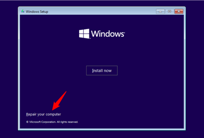 執行windows安裝媒體