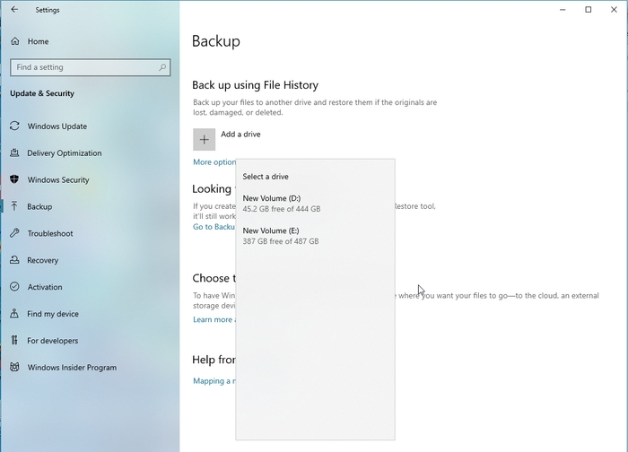Windows檔案歷程記錄備份2