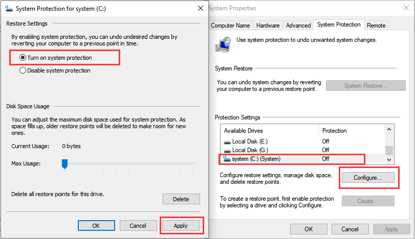 在 Windows 10 中啟用系統還原功能