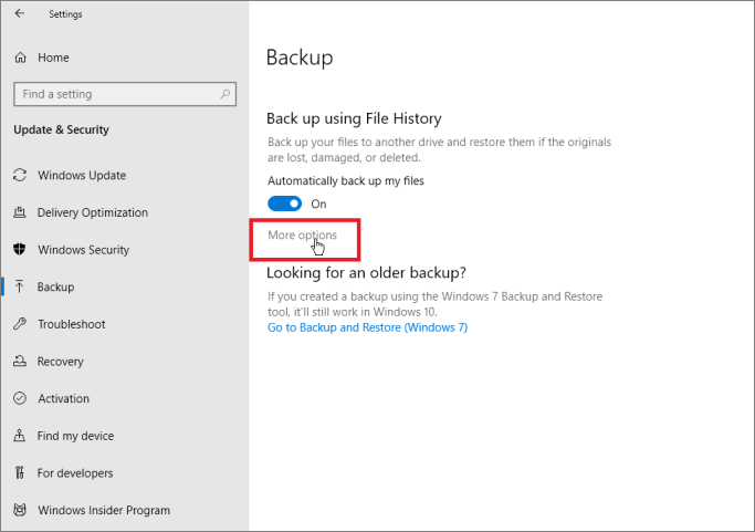 打開檔案歷程記錄