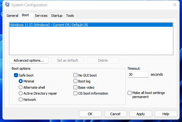 開機到安全模式