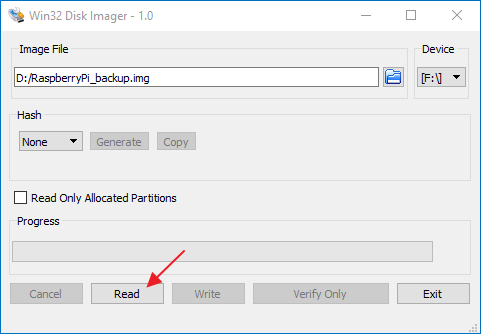 win32 磁碟備份樹莓派 sd 卡步驟 2