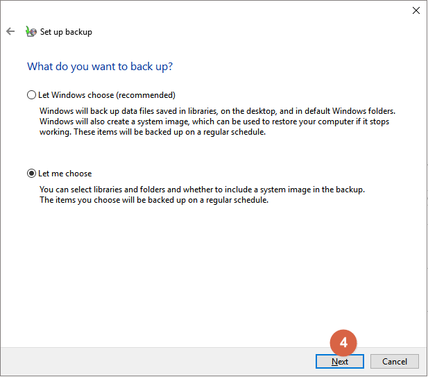 使用windows備份與還原程式備份電腦-步驟4