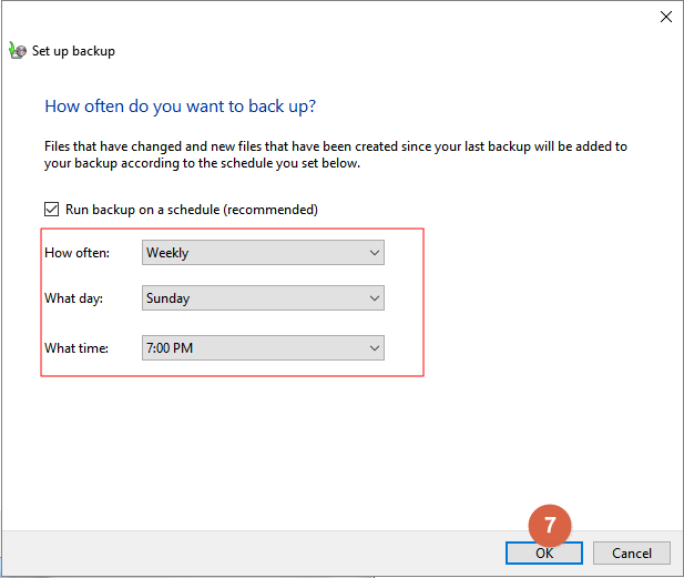 使用windows備份與還原程式備份電腦-步驟7