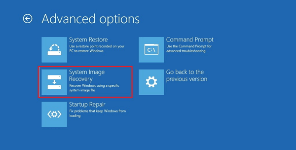 點擊系統鏡像恢復