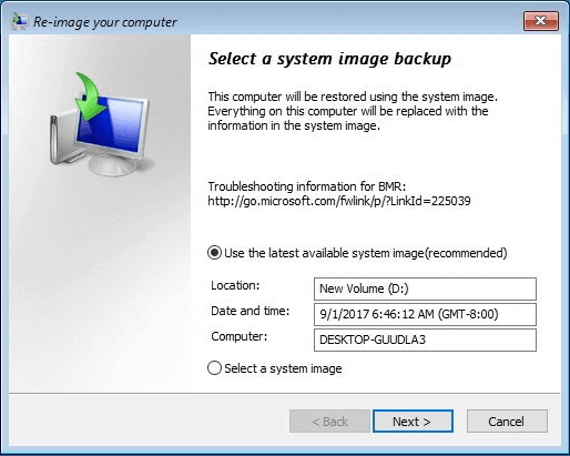 點擊下一步讓Windows 10恢復