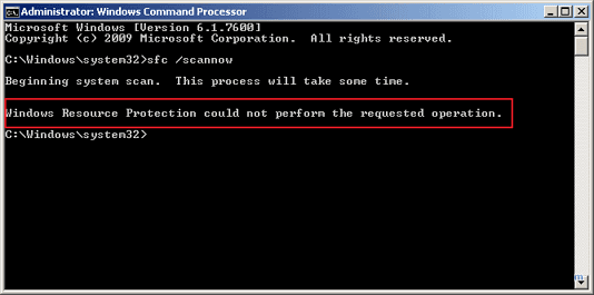 Windows 資源保護無法執行請求的操作