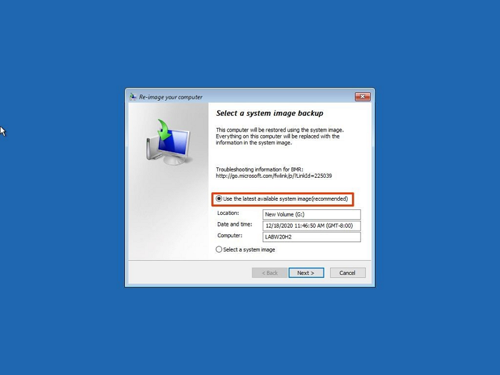 使用最新的可用系統映像