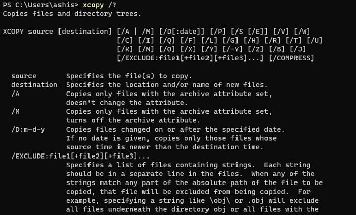 XCopy windows