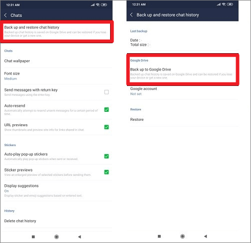 LINE 備份到 Google Drive