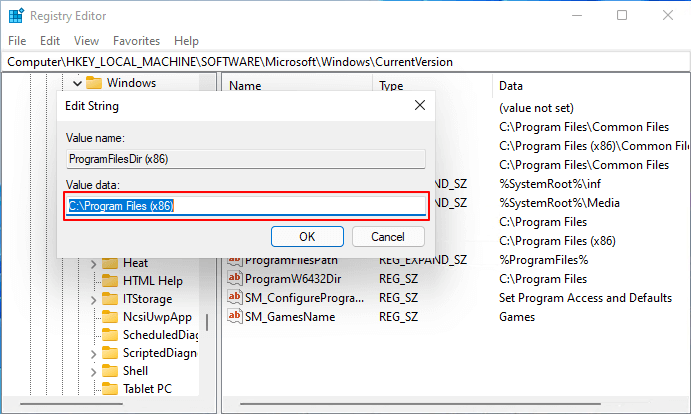 變更 C 硬碟應用程式位置
