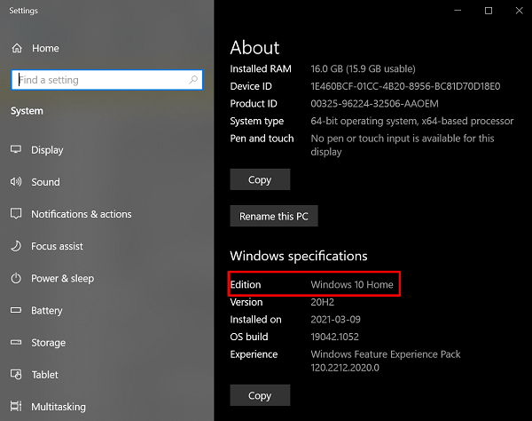 確認 Windows 版本