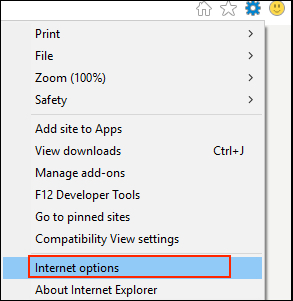 在 Internet Explorer 中打開 Internet 選項
