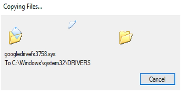 彈出將檔案傳輸到資料夾的窗口