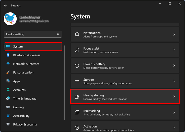 透過設定啟用鄰近分享
