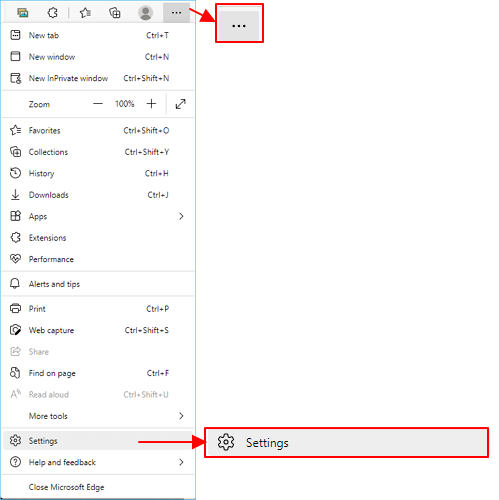 打開 Edge 瀏覽器的設定