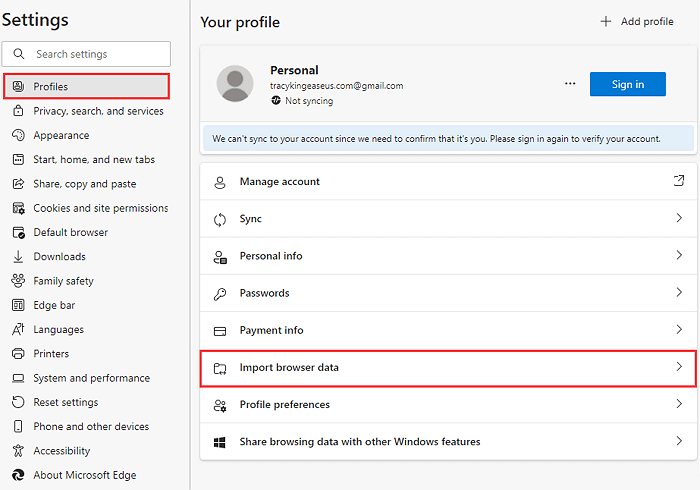 導入 Internet Explorer 資料