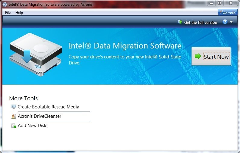 intel data migration 軟體介面