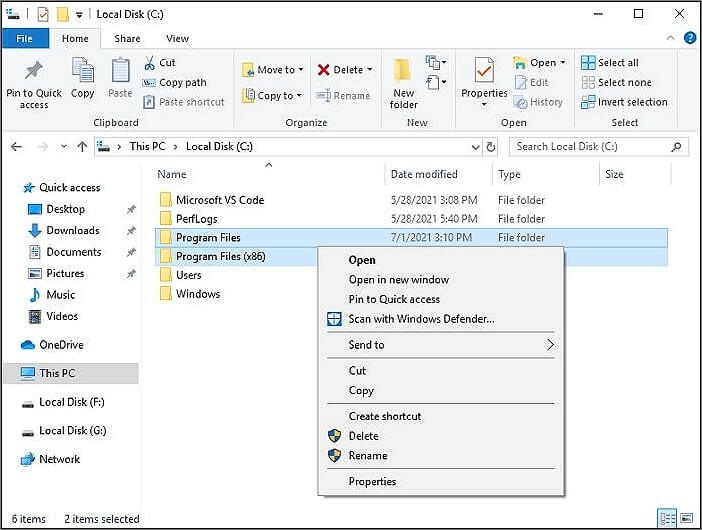 複製 Program Files 和 Program Files (x86)